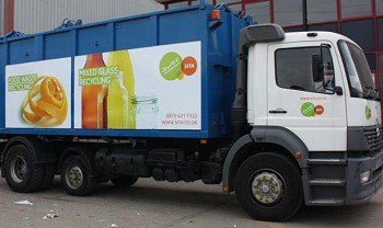 The vehicle used to collect food waste and glass from businesses in Birmingham